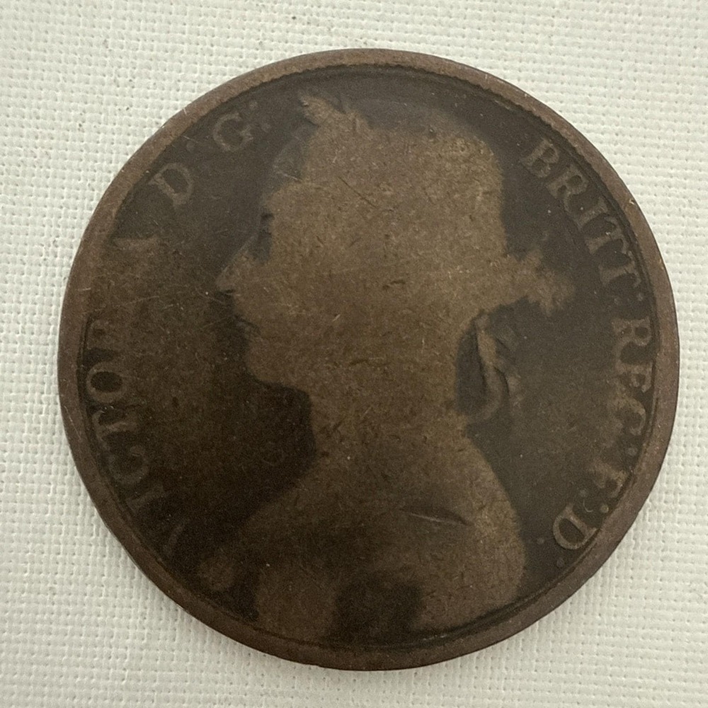 1890 VICTORIA D:G: BRITT‎ REG: F:D: One Penny Coin